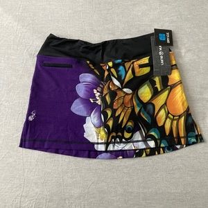 NWT INKnBURN INB Classic Butterfly design Running Skirt Skort w/shorts sz 10